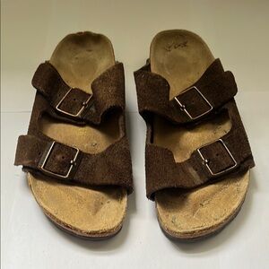 Birkenstock Brown Sandals with Cork Footbed and Adjustable Straps